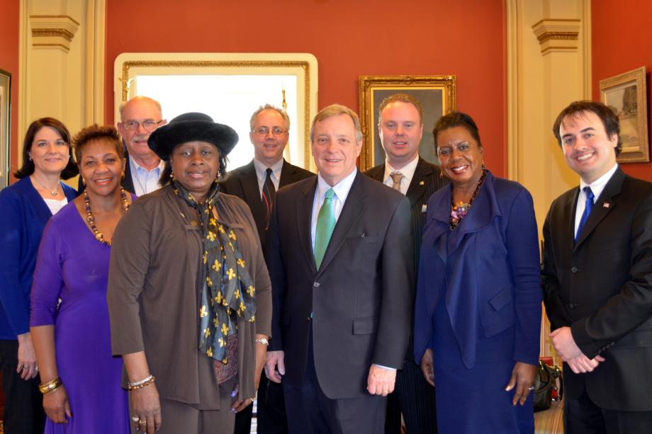 U.S. Senator Dick Durbin (D-IL) today welcomed several Illinois County Board Members to his Washington, DC office.